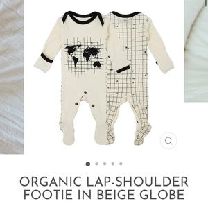 L’ovedbaby Organic Lap-Shoulder Footed Overall-
Beige Globe